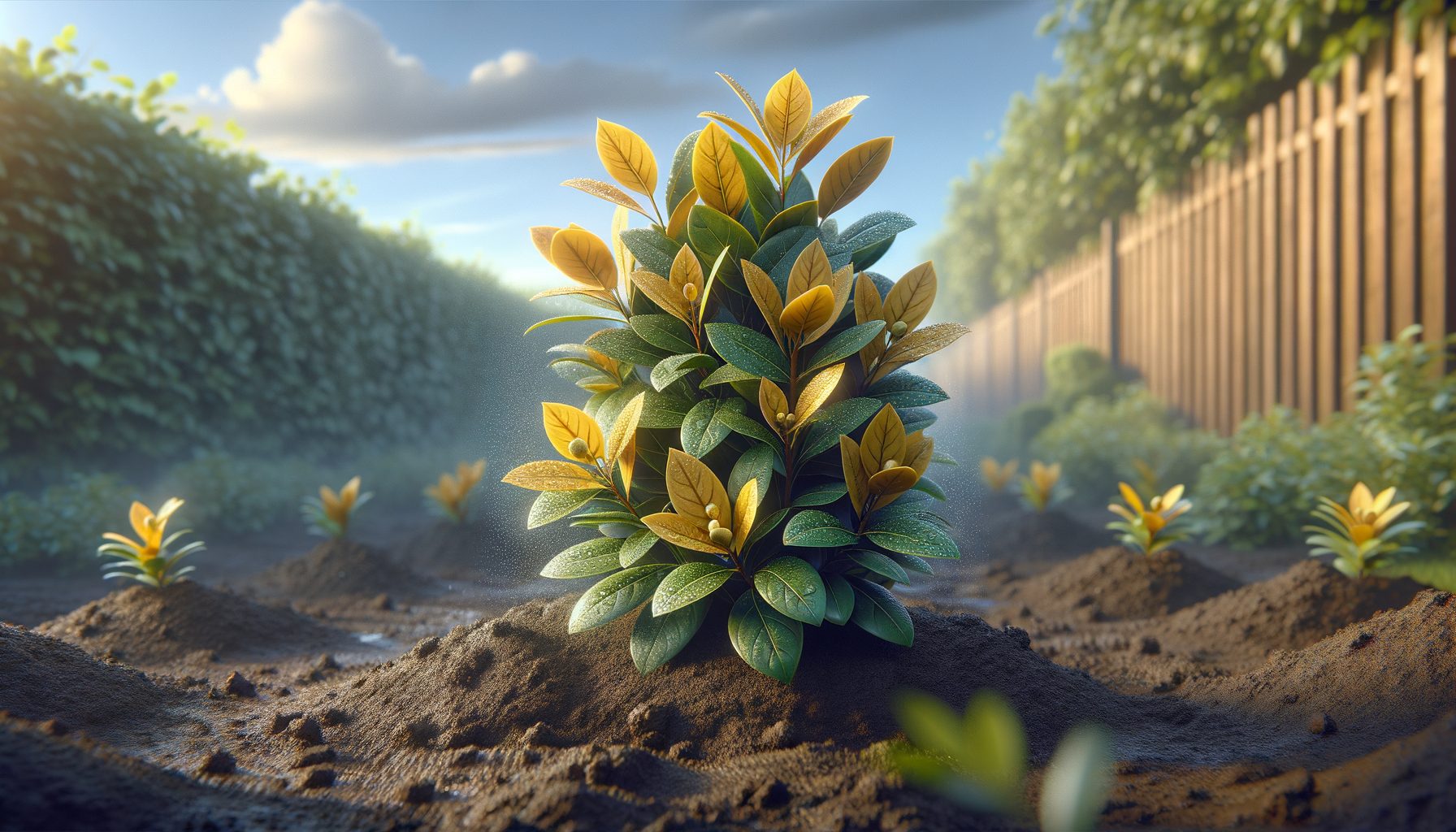 laurier gele bladeren na planten
