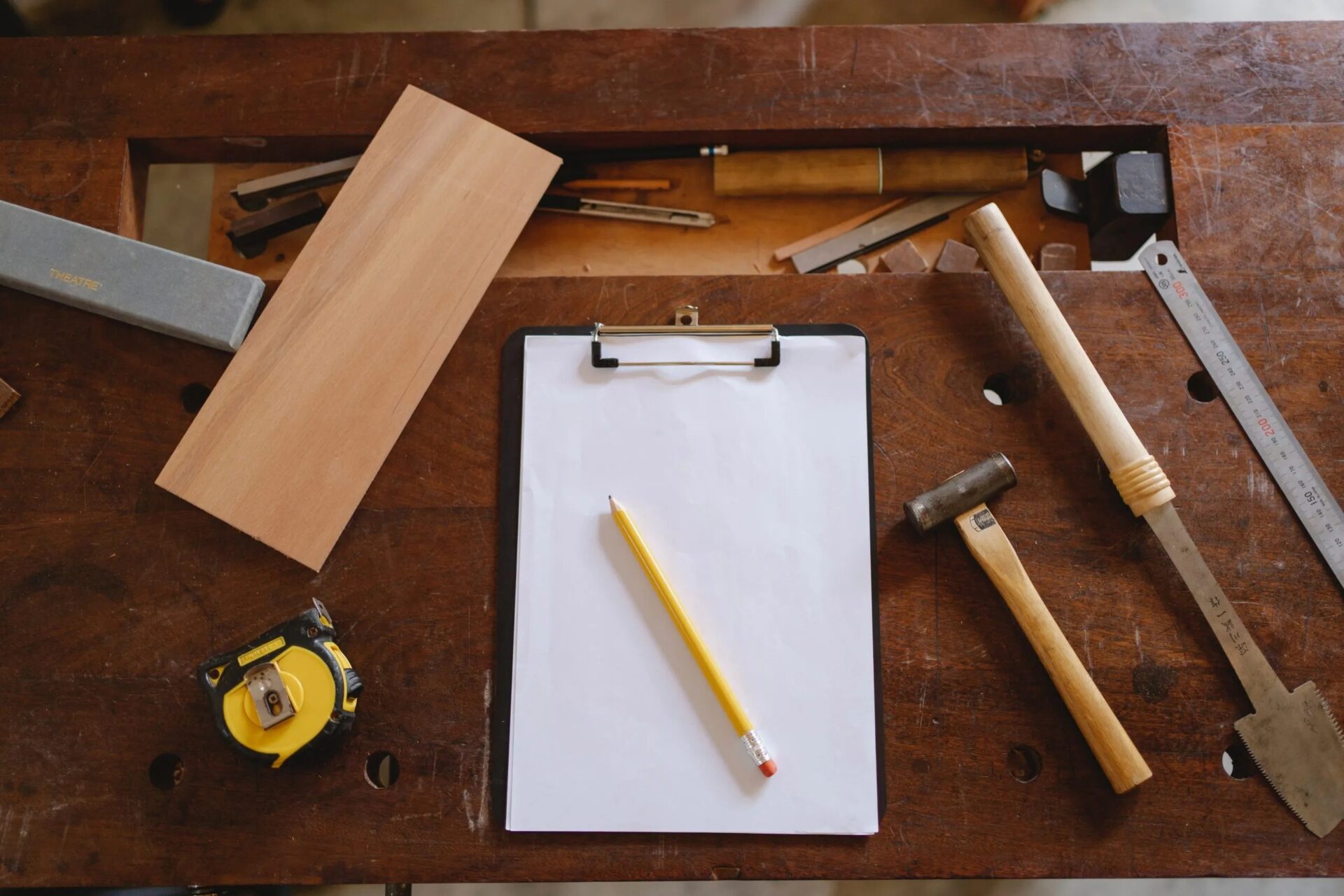 perfecte gereedschap en hout